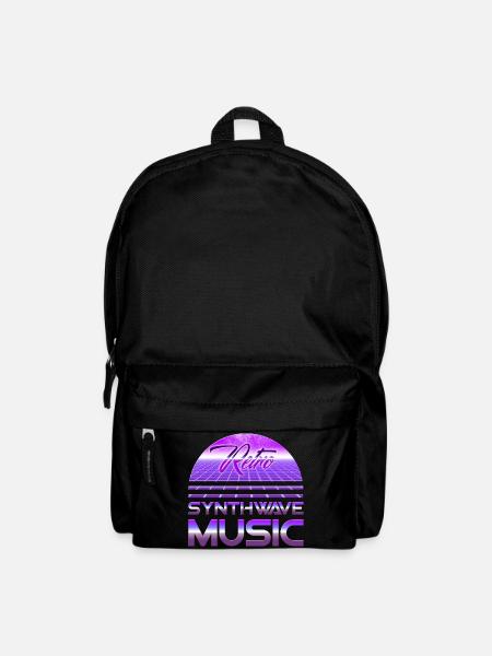 80s Neon Retro Synthwave Musique Electronic Wave - Sac à dos - noir
