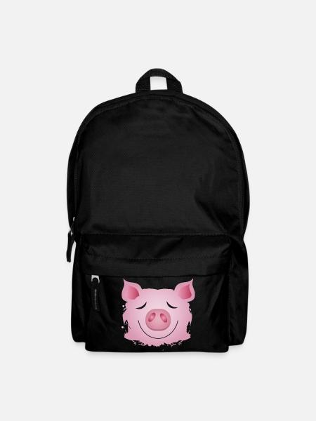 Tête de cochon - graffiti de cochon porte-bonheur - Sac à dos - noir