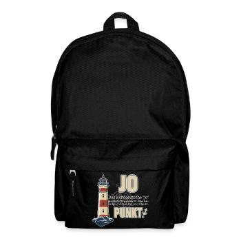 Nordisch Klar – Leuchtturm & Humor - Rucksack - Schwarz - Vorne