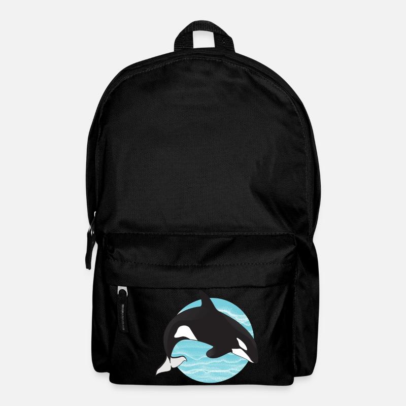 Killer Whale in Ocean Circle - Backpack - black
