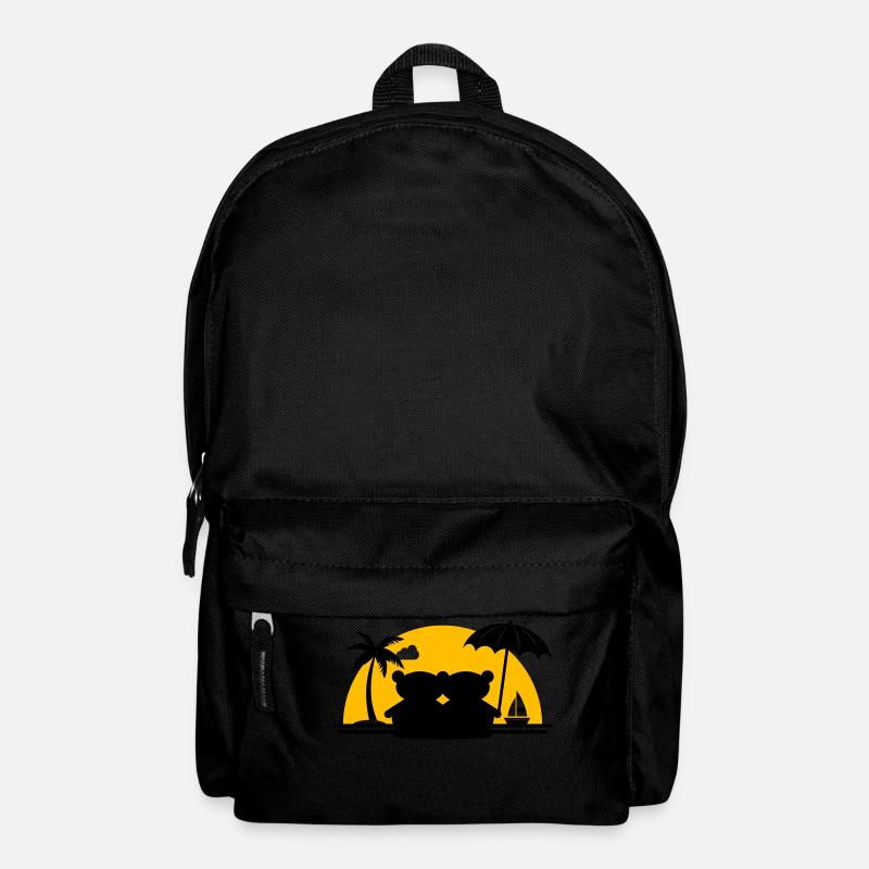Teddy bears palm beach sailboat sunset - Backpack - black