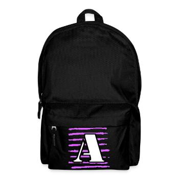 noir blanc violet rayé a - Sac à dos - noir - Devant