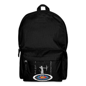 Woman with bow on target with heart motivation - Backpack - black - Front