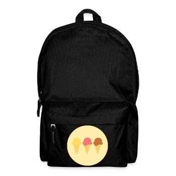 Eis Eiscreme Erdbeereis Vanilleeis Schokoeis - Rucksack - Schwarz - Vorne