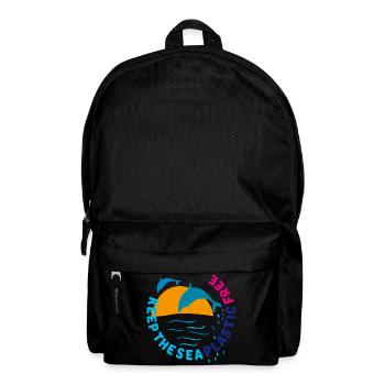 Delfine, keep the sea plastic free - Rucksack - Schwarz - Vorne