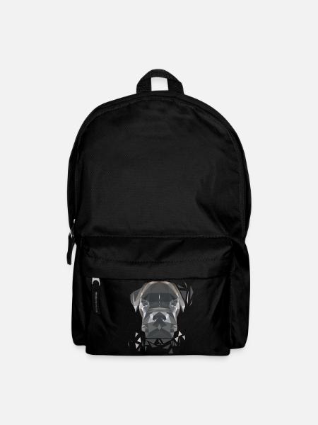 Boxer in Polygon-Art - Rucksack - Schwarz