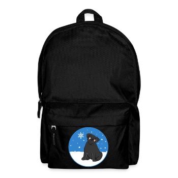 Schwarzer Mops im Schnee - Rucksack - Schwarz - Vorne