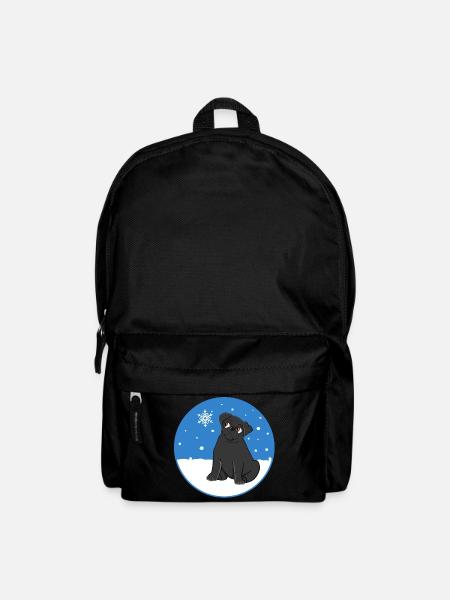 Black Pug in the Snow - Backpack - black