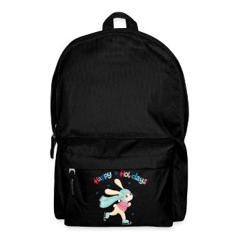Rabbit skating: Happy winter time - Backpack - black - Front