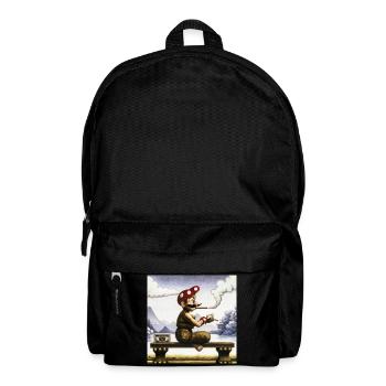 Ukiyo-e painting of a smoking man. - Backpack - black - Front