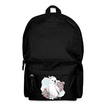 Kakadu mit Blumen - Rucksack - Schwarz - Vorne