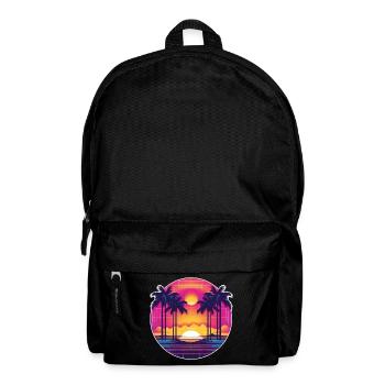 Summer Beach Sea Palm Trees Holiday Vintage Retro - Backpack - black - Front