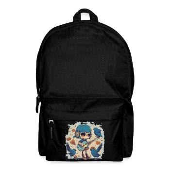 Fille avec guitare en automne - Sac à dos - noir - Devant