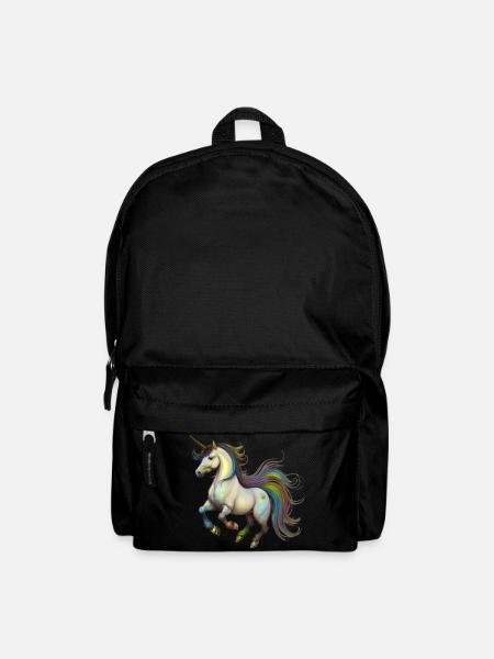 Licorne dans le vent - Arc-en-ciel - Sac à dos - noir