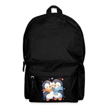 Penguin Heart Love Cute Hug Penguin Love - Backpack - black - Front