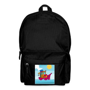 Image colorée d’un remorqueur amusant - Sac à dos - noir - Devant