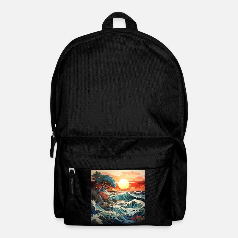 Sunrise on the waves - Backpack - black