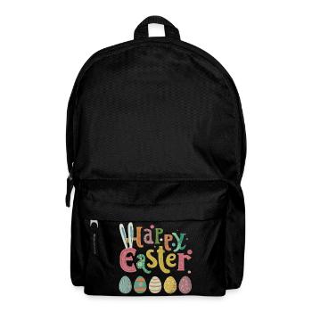 Buntes Osterei Mit Fröhlichen Details - Rucksack - Schwarz - Vorne