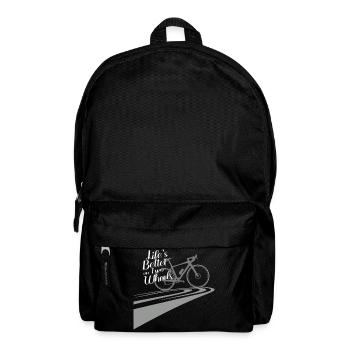 Lifes better on two wheels - lines and gravel bike - Backpack - black - Front