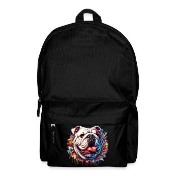 English Bulldog Dog - Backpack - black - Front
