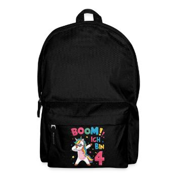 Boom! Ich bin 4 - Einhorn - Rucksack - Schwarz - Vorne