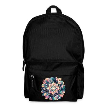 Florales Mandala Meerestiefe Pastell Design - Rucksack - Schwarz - Vorne