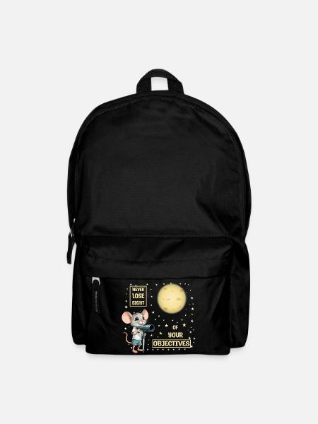 Maus und Käse-Mond - Rucksack - Schwarz