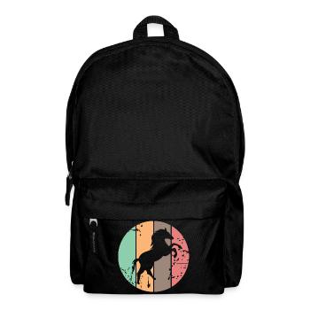 retro Farben Pferd Galopp Tiere Illustration icon - Rucksack - Schwarz - Vorne