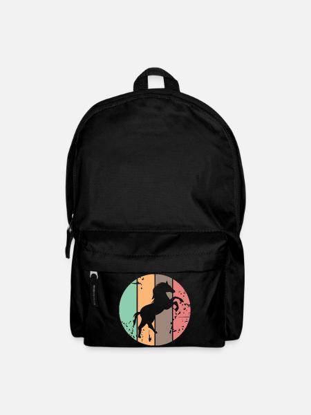 retro Farben Pferd Galopp Tiere Illustration icon - Rucksack - Schwarz