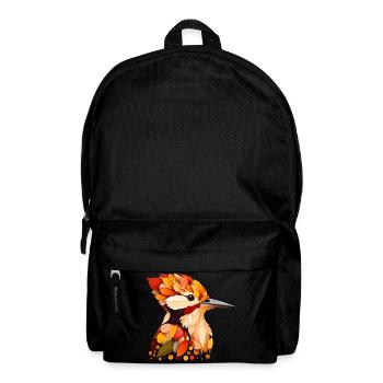 schöner Specht, gestaltet aus bunten Blättern - Rucksack - Schwarz - Vorne