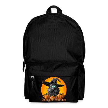 Chat d'Halloween avec chapeau de sorcière - Sac à dos - noir - Devant