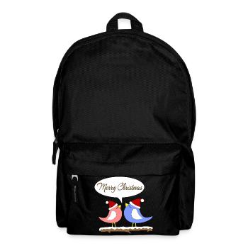 Noël avec des oiseaux amusants - Sac à dos - noir - Devant