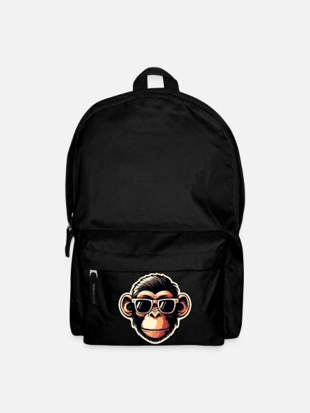 Affe Brille cool - Rucksack - Schwarz