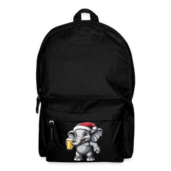 Elephant Christmas Beer Funny - Backpack - black - Front