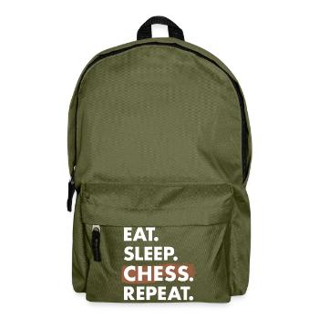 Chess Player Eat Sleep Chess - Rucksack - Olivgrün - Vorne