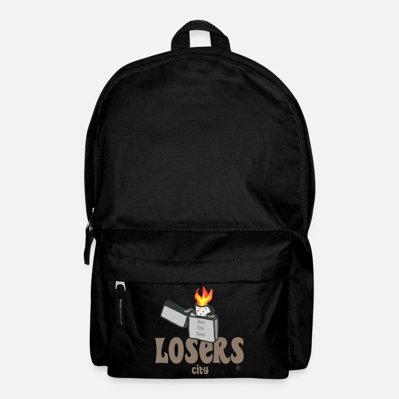 Grunge Rebel Lighter - Hate this town - Backpack - black