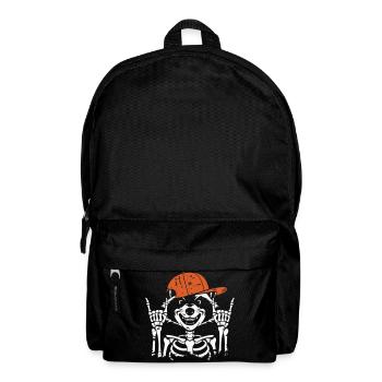 Cool Skeleton with Orange Hat - Backpack - black - Front