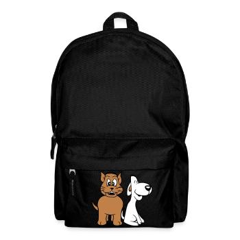 Dog Cat Two Friends Team Kitten 2 Duo Crew - Backpack - black - Front