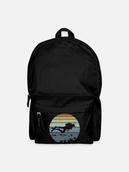 Unterwassertaucher Silhouette Szene - Rucksack - Schwarz