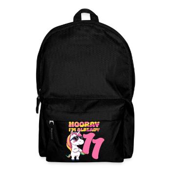 11 Years Girl Birthday Unicorn Theme Unicorn - Backpack - black - Front
