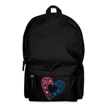 Yin & Yang Love – Buntes Sonnenblumen-Herz - Rucksack - Schwarz - Vorne