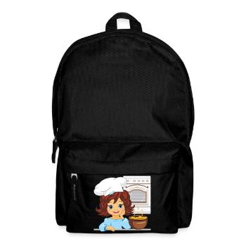 Cute girl is cooking soup in the kitchen - Backpack - black - Front