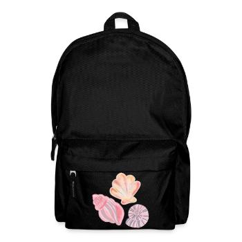 Seashell Designs Illustrated in Watercolors - Backpack - black - Front