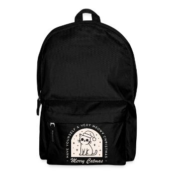 Cat lovers funny merry Christmas wishes pun - Backpack - black - Front