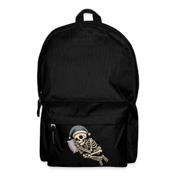Skelett mit Weihnachtsmütze - Rucksack - Schwarz - Vorne