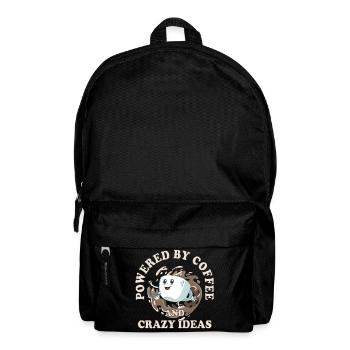 Powered by Coffee and Crazy Ideas – Coffee Design - Rucksack - Schwarz - Vorne