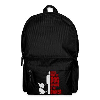 Never Mind Dog Beware Owner Warning Dogs Humor - Backpack - black - Front
