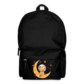 Souris astronaute endormie sur la Lune de fromage - Sac à dos - noir - Devant