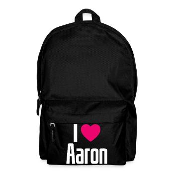 I Love Aaron Pinkes Herz Ich liebe Aaron - Rucksack - Schwarz - Vorne