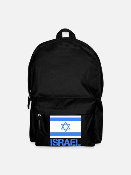 Flagge Israels mit Davidstern - Rucksack - Schwarz